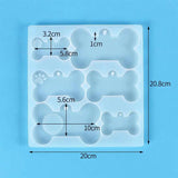 Dog Bone Pendant Silicone Mould DIY Crystal Keychain Resin Mold