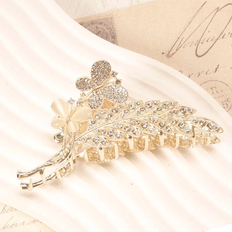 Pearl Rhinestone Metal Hair Claw Hair Clip Hairpin for Women Hair Accessories