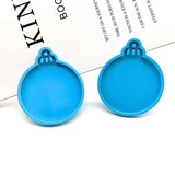 4Pc Round Keychain Pendant Silicone Mold Xmas Tree Hanging Casting Tool