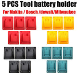 5Packs Mount Storage Bracket For 18V Li-ion Tool Machine