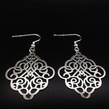 Flower Stainless Steel Statement Earrings for Women Indian Jewelry