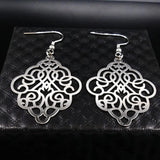 Flower Stainless Steel Statement Earrings for Women Indian Jewelry