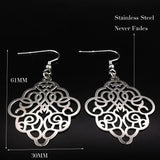 Flower Stainless Steel Statement Earrings for Women Indian Jewelry
