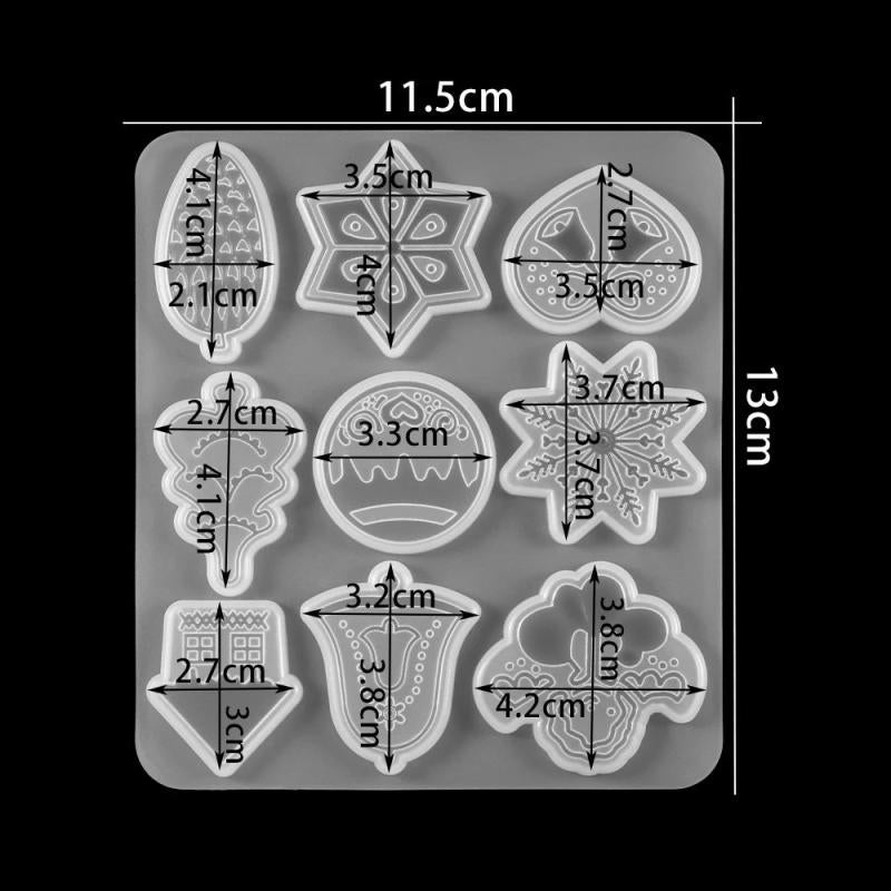 Christmas Pendant Epoxy Resin Silicone Snowflake Elk Keychain Mould