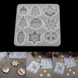 Christmas Pendant Epoxy Resin Silicone Snowflake Elk Keychain Mould