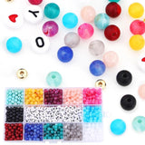 1050pcs 15 Grid Box Acrylic Round Bead Set DIY Jewelry Making Accessories