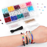 1050pcs 15 Grid Box Acrylic Round Bead Set DIY Jewelry Making Accessories