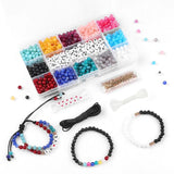 1050pcs 15 Grid Box Acrylic Round Bead Set DIY Jewelry Making Accessories