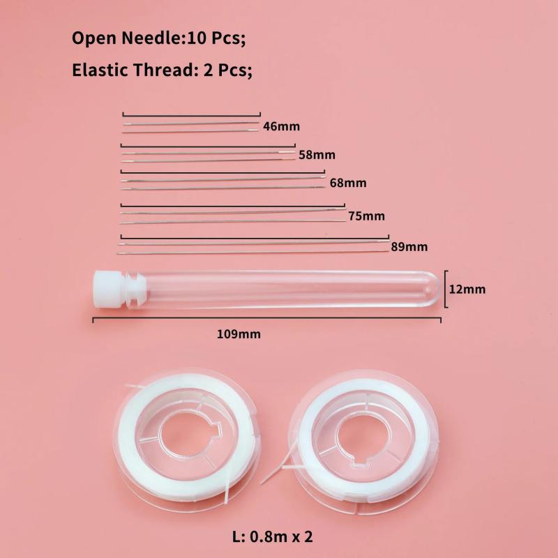 10pcs Big Eye Curved Beading Needles Beads Pearls Thread Jewelry Making Tools