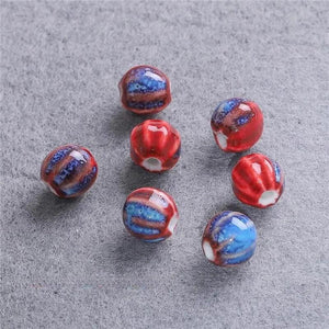 10pcs 11mm Flower Crack Western Dates Round Beads DIY Pendant Hand Chain