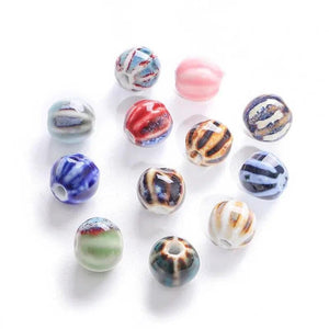 10pcs 11mm Flower Crack Western Dates Round Beads DIY Pendant Hand Chain