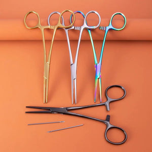 316L Steel Piercing Clamp Straight Head Pliers Forceps