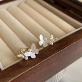 Geometric Copper Butterfly Earrings Fashionable Women Needle Clips
