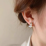 Geometric Copper Butterfly Earrings Fashionable Women Needle Clips
