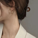 S925 Silver Needle Retro Small Earrings Women Geometric Copper Material