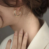 S925 Silver Needle Retro Small Earrings Women Geometric Copper Material