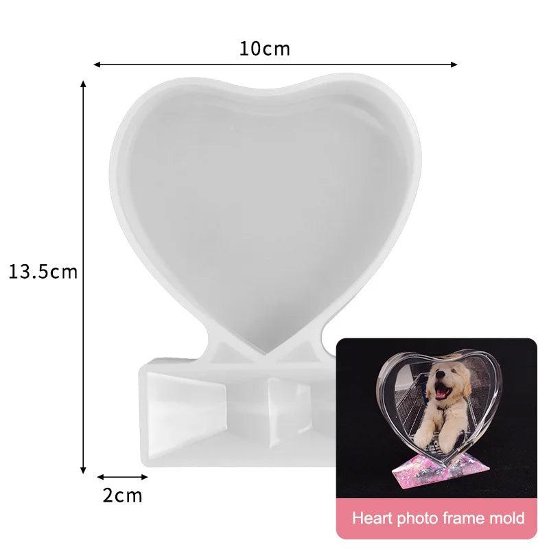 Square Heart Picture Stand Silicone Mold DIY Jewelry Making Home Decor Crafts