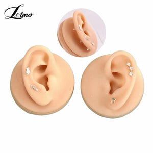 Silicone Ear Model Practice Piercing Tools Ears Stud Display
