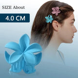 Frosted Material Flowers Hair Claw Clip