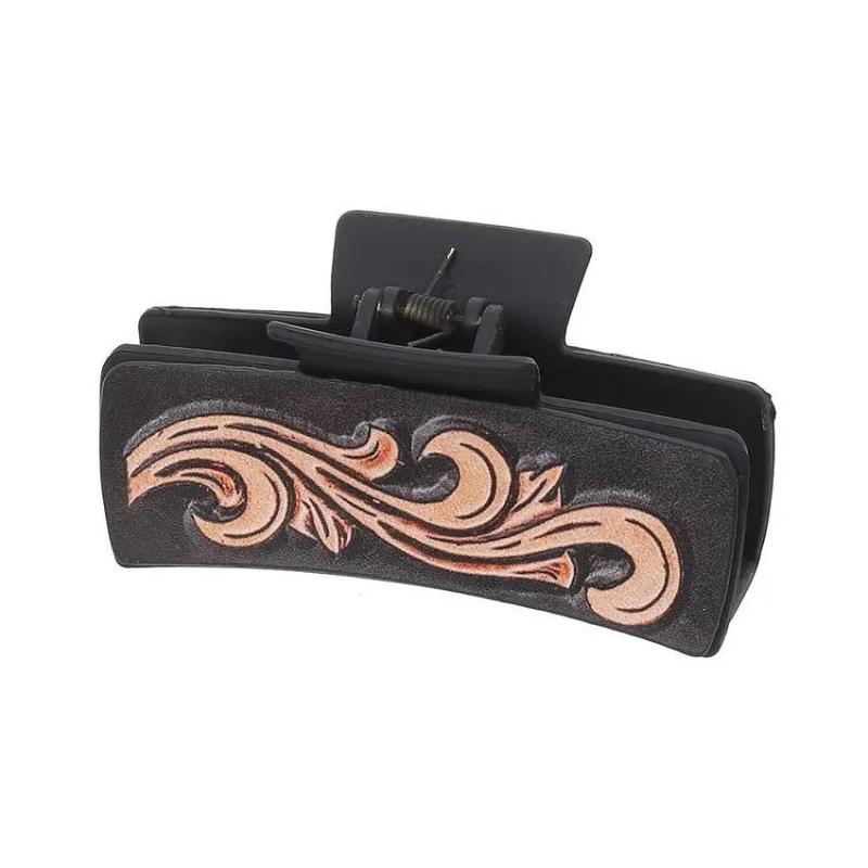 4 Inch Western Hair Claw Clip Sunflowers Cactus Print Hair Accessory Women