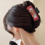 4 Inch Western Hair Claw Clip Sunflowers Cactus Print Hair Accessory Women