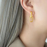 Geometric Titanium Plated Earrings U-shaped Patchwork Spring Electroplated