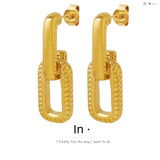 Geometric Titanium Plated Earrings U-shaped Patchwork Spring Electroplated