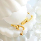 Geometric Titanium Plated Earrings U-shaped Patchwork Spring Electroplated