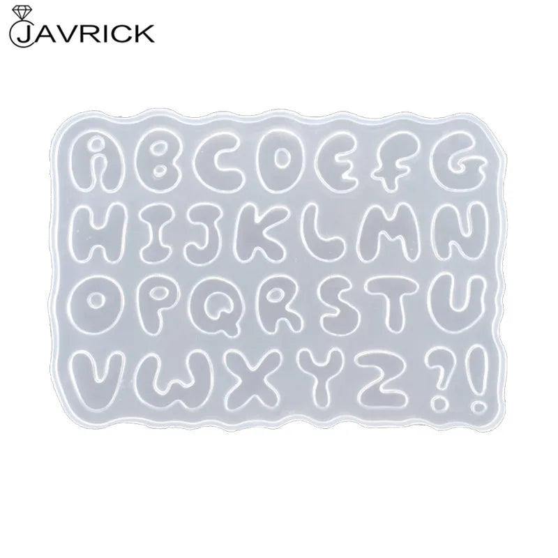 Cartoon Letters Resin Mold Alphabet Keychain Pendant UV Resin Silicone Mold