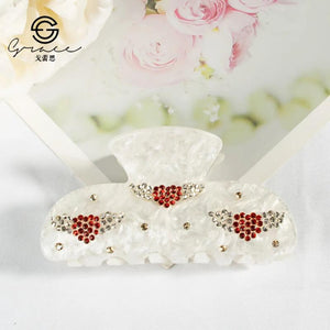 Sweet Love Wings Hair Claw Diamond Crab Hair Clip