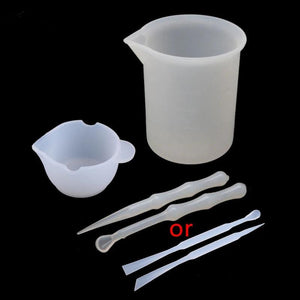 4Pcs Reusable Silicone Resin Mixing Measuring Cups Kit UV Epoxy Jewelry Tools