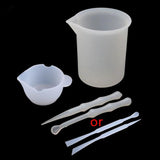 4Pcs Reusable Silicone Resin Mixing Measuring Cups Kit UV Epoxy Jewelry Tools