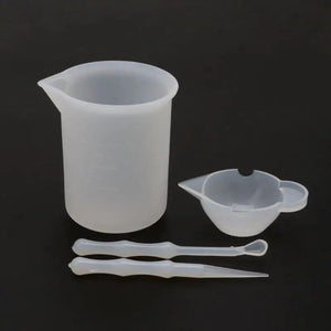 4Pcs Reusable Silicone Resin Mixing Measuring Cups Kit UV Epoxy Jewelry Tools