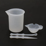 4Pcs Reusable Silicone Resin Mixing Measuring Cups Kit UV Epoxy Jewelry Tools