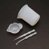 4Pcs Reusable Silicone Resin Mixing Measuring Cups Kit UV Epoxy Jewelry Tools
