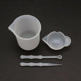 4Pcs Reusable Silicone Resin Mixing Measuring Cups Kit UV Epoxy Jewelry Tools