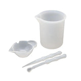 4Pcs Reusable Silicone Resin Mixing Measuring Cups Kit UV Epoxy Jewelry Tools