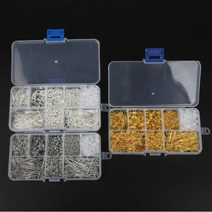 10-grid Metal Accessories Set for DIY Earrings Ear Clips Tool