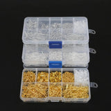 10-grid Metal Accessories Set for DIY Earrings Ear Clips Tool