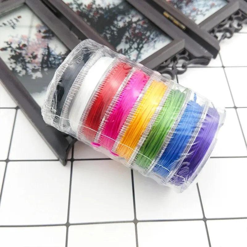 Mini Diy Woven Beading Elastic Band Leather Beaded Bracelet