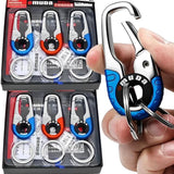 OMUDA Car Keychain Stainless Steel Buckle Outdoor Carabiner Double Ring