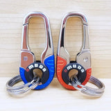OMUDA Car Keychain Stainless Steel Buckle Outdoor Carabiner Double Ring
