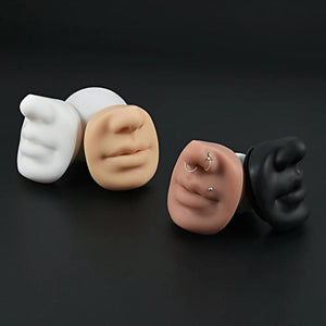 Silicone Mouth Nose Model Tattoo Practice Display Stand Kit