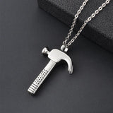 Stainless Steel Hammer Cremation Pendant Locket Keepsake Urn