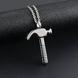 Stainless Steel Hammer Cremation Pendant Locket Keepsake Urn