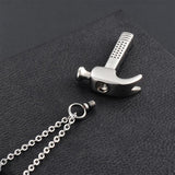 Stainless Steel Hammer Cremation Pendant Locket Keepsake Urn