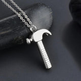 Stainless Steel Hammer Cremation Pendant Locket Keepsake Urn