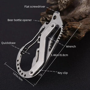 Multitool Key Holder Pocket Tools Key Keychain Carabiner Stainlesssteel