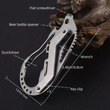 Multitool Key Holder Pocket Tools Key Keychain Carabiner Stainlesssteel