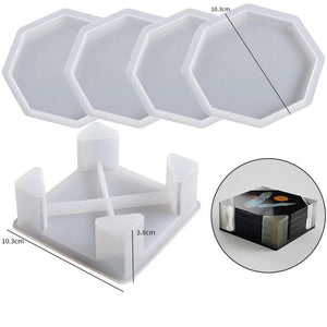 Coaster Sets Silicone Mold DIY Epoxy Resin Crafts Jewelry Making Tools Mould